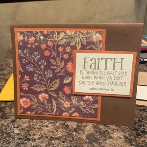 Set of 4, handmade “faith” and “ hedgehog” cards